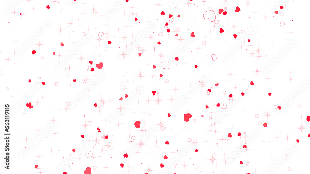 png valentine's day and love concept design element on transparent background, red hearts shiny and glowing, romantic relation hearts texture