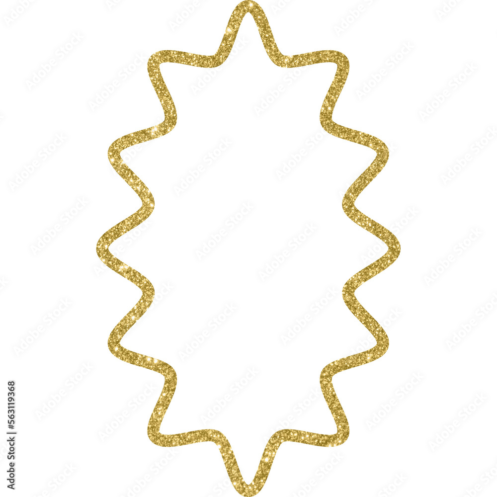 Golden glitter wavy lines frame Golden glitter wavy lines frame