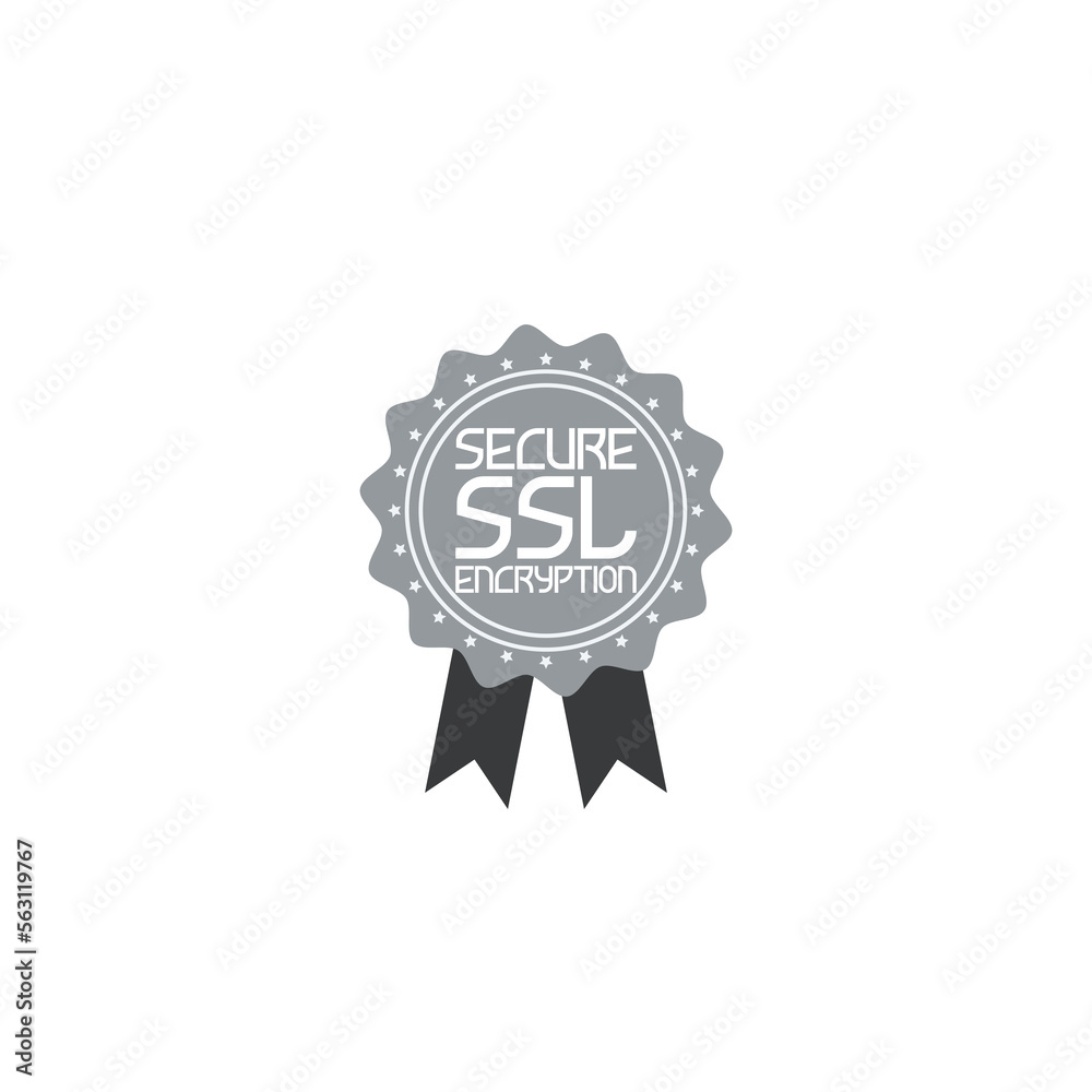 SSL Protection Secure Badge icon isolated on white background