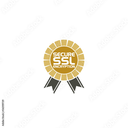 SSL Protection Secure Badge icon isolated on white background
