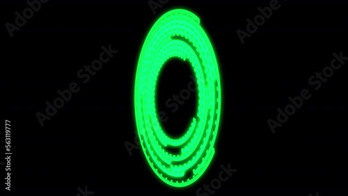 3D HUD Arc B Green Y50 Degrees VJ Loop Animation  photo