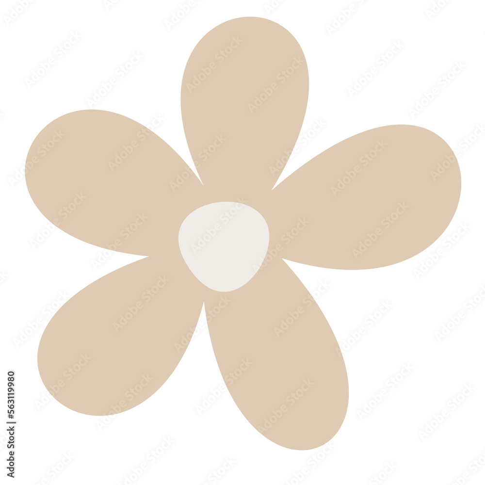Transparent flower graphic resource in neutral colours Transparent flower graphic resource in neutral colours