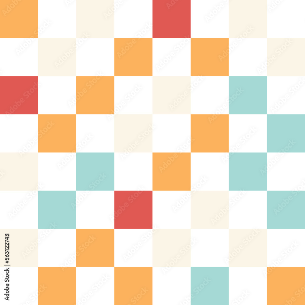 Colorful pastel checkerboard pattern background.	