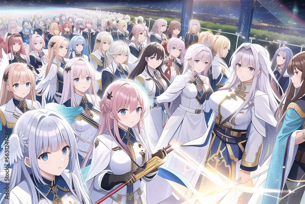 Fototapeta premium an army of angels is gathering and awaiting the Almighty'S command to strike the sinful Earth