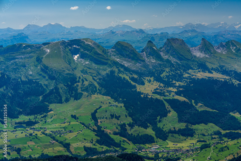 Obraz premium Switzerland 2022, Beautiful view of the Alps from Santis mountain.