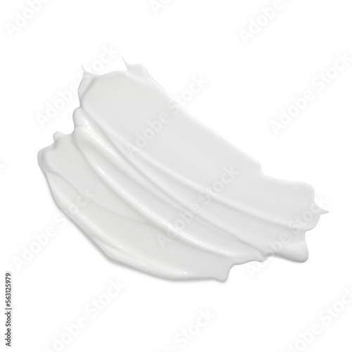 Fotografia White beauty cream smear smudge on white background