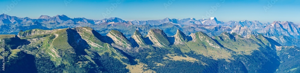 Switzerland 2022, Beautiful view of the Alps from Santis mountain. Switzerland 2022, Beautiful view of the Alps from Santis mountain.