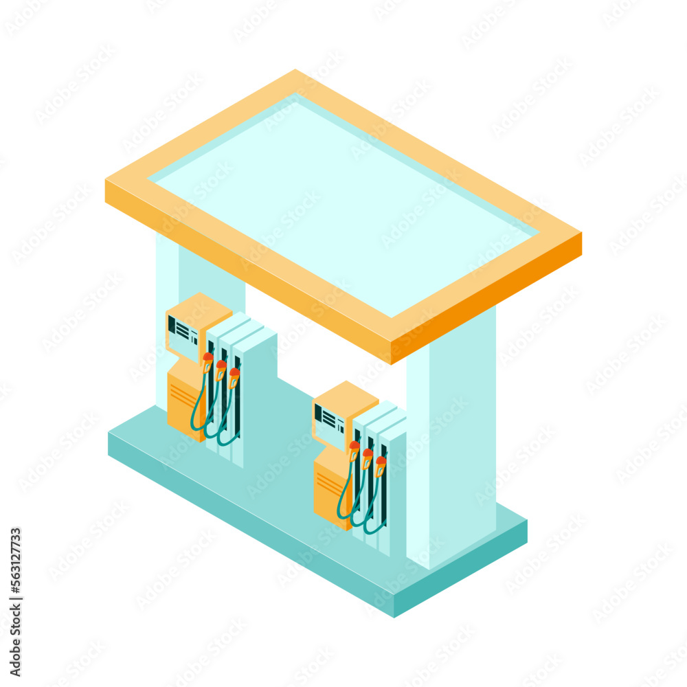 Isometric Petrol Station Isometric Petrol Station