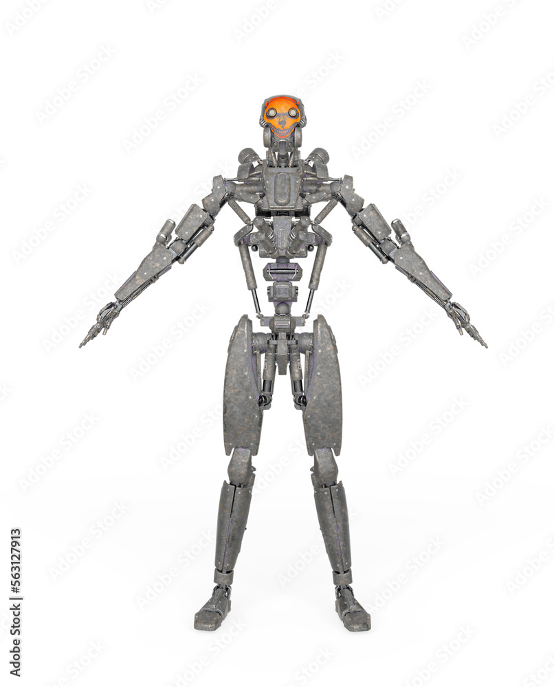 apocalipse cyborg in a pose on white background apocalipse cyborg in a pose on white background