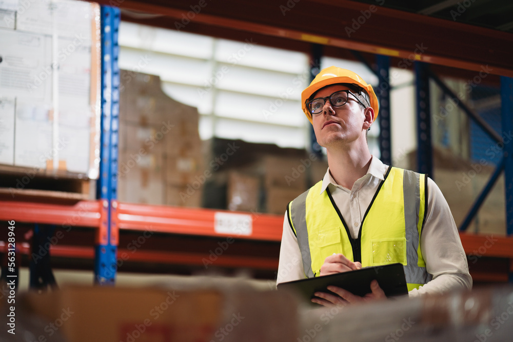 Portrait of caucasian industrial worker standing with tablet holding in his hand feeling proud and confident looking for the new opportunity, new challenge, concept logistics industry, Portrait of caucasian industrial worker standing with tablet holding in his hand feeling proud and confident looking for the new opportunity, new challenge, concept logistics industry,