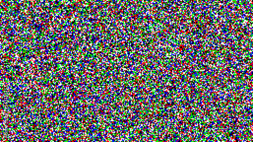 Seamless pixelated tv noise texture. Color television signal noise grain. Screen interferences and glitches. Grunge vector 