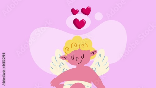 cupid angel with hearts animation