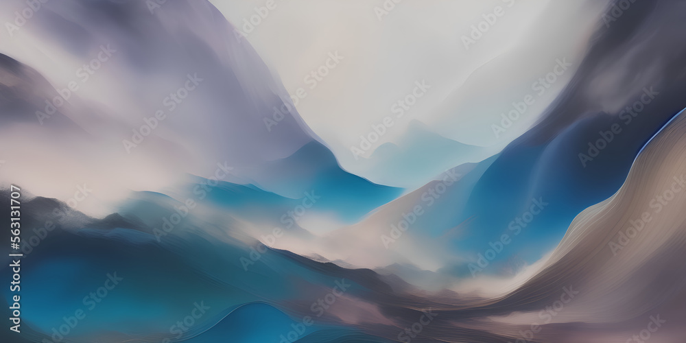 Abstract illustration of mountains - (Created with Generative AI)