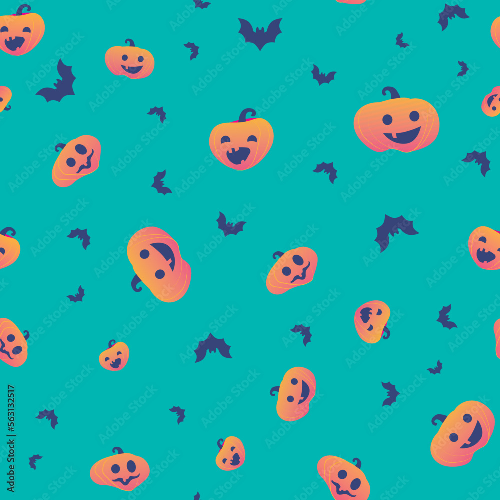 Cute Halloween Pumpkins and Bats Cute Halloween Pumpkins and Bats