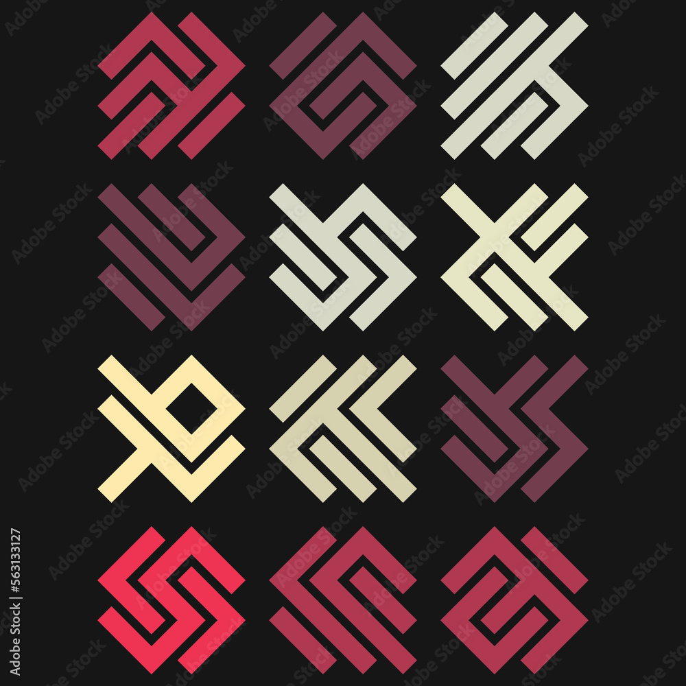 Obraz premium Asemic Glyph writing hieroglyph imitation abstract illustration