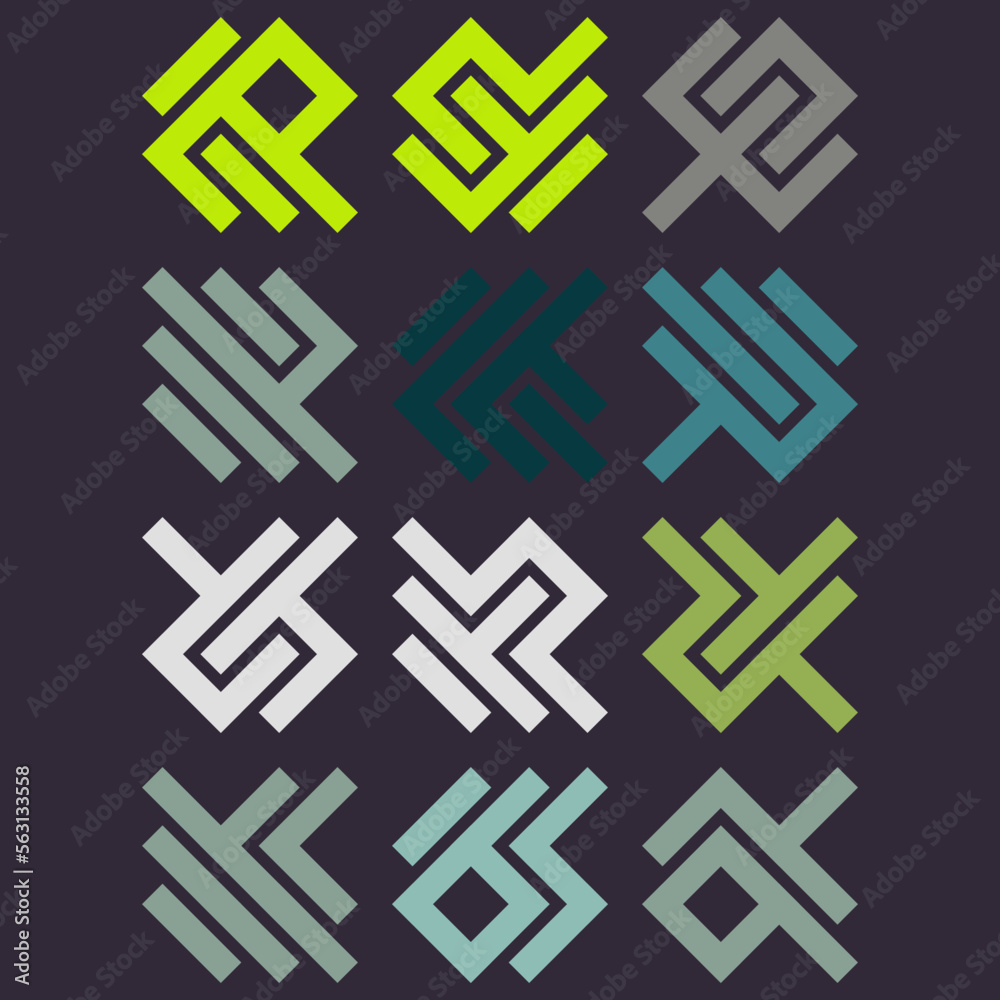 Obraz premium Asemic Glyph writing hieroglyph imitation abstract illustration