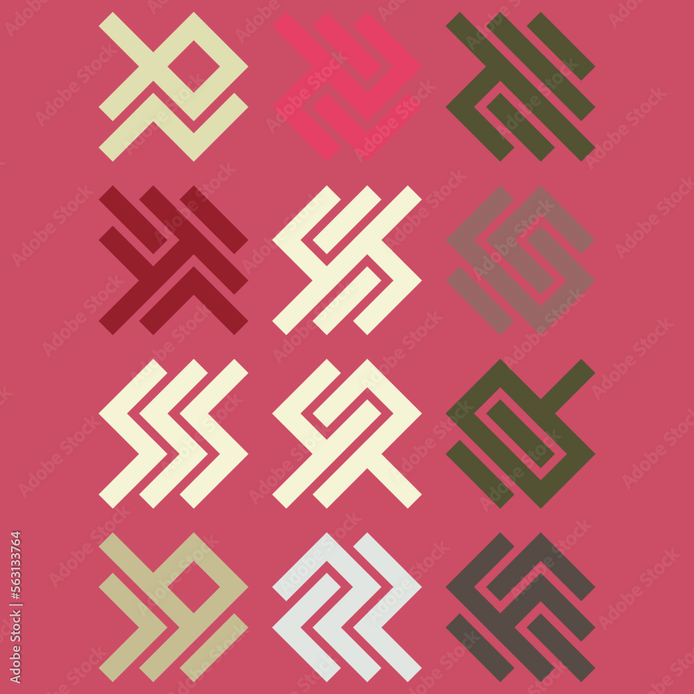 Obraz premium Asemic Glyph writing hieroglyph imitation abstract illustration