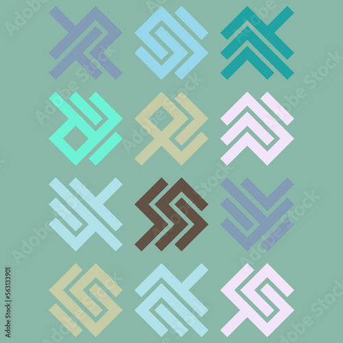 Asemic Glyph writing hieroglyph imitation abstract illustration