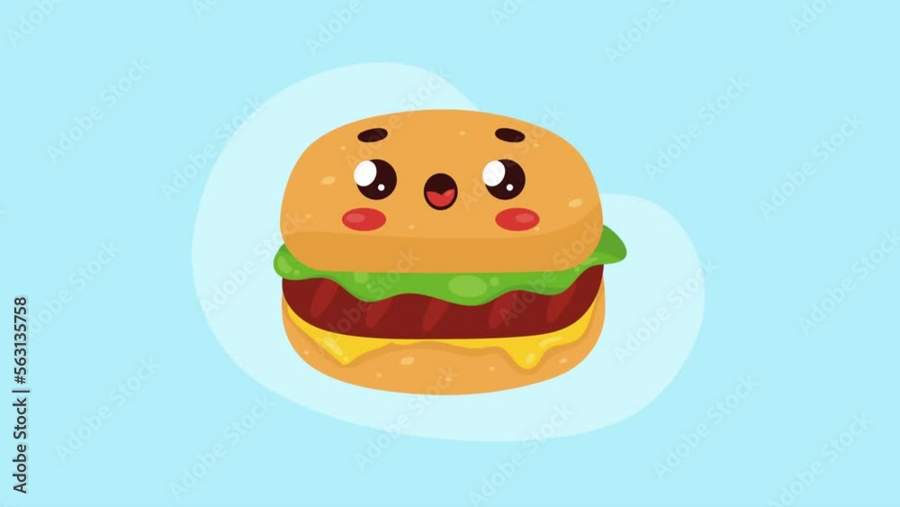 delicious hamburger kawaii character animation delicious hamburger kawaii character animation
