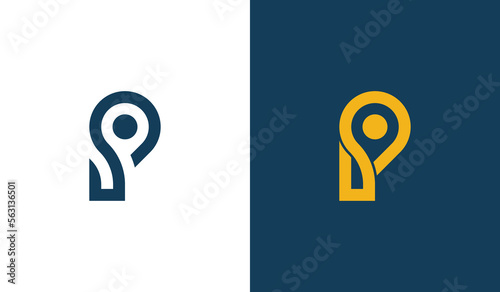 initial Letter P Pin Map Location Logo Concept sign symbol icon Element Design. Geotag, Place, Mark, Pinpoint Logotype. Vector illustration template
