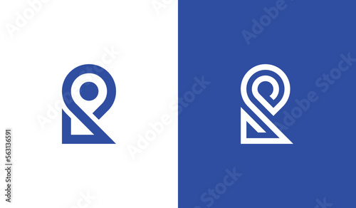 initial Letter R Pin Map Location Logo Concept symbol icon sign Element Design. Geotag, Place, Mark, Pinpoint Logotype.