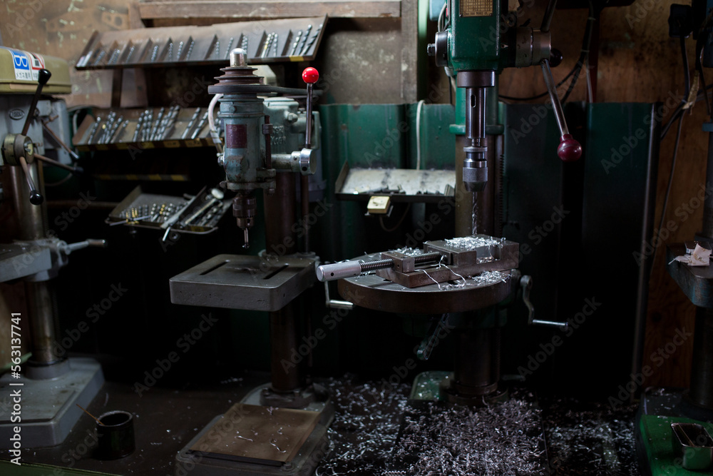 Part machining with drilling machine Part machining with drilling machine