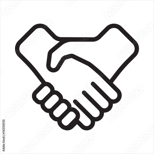 handshake icon. Business handshake, deal, frendship flat icon for apps and websites. photo