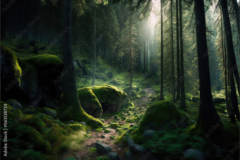 Arboreal Forest Landscape - Generative AI