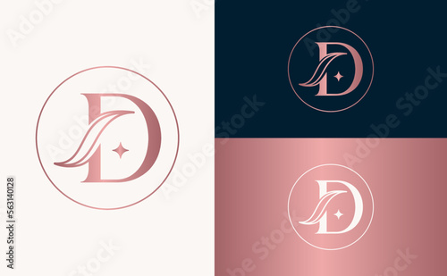 Jewelry Logo royal hotel spa massage cosmetic beauty letter D