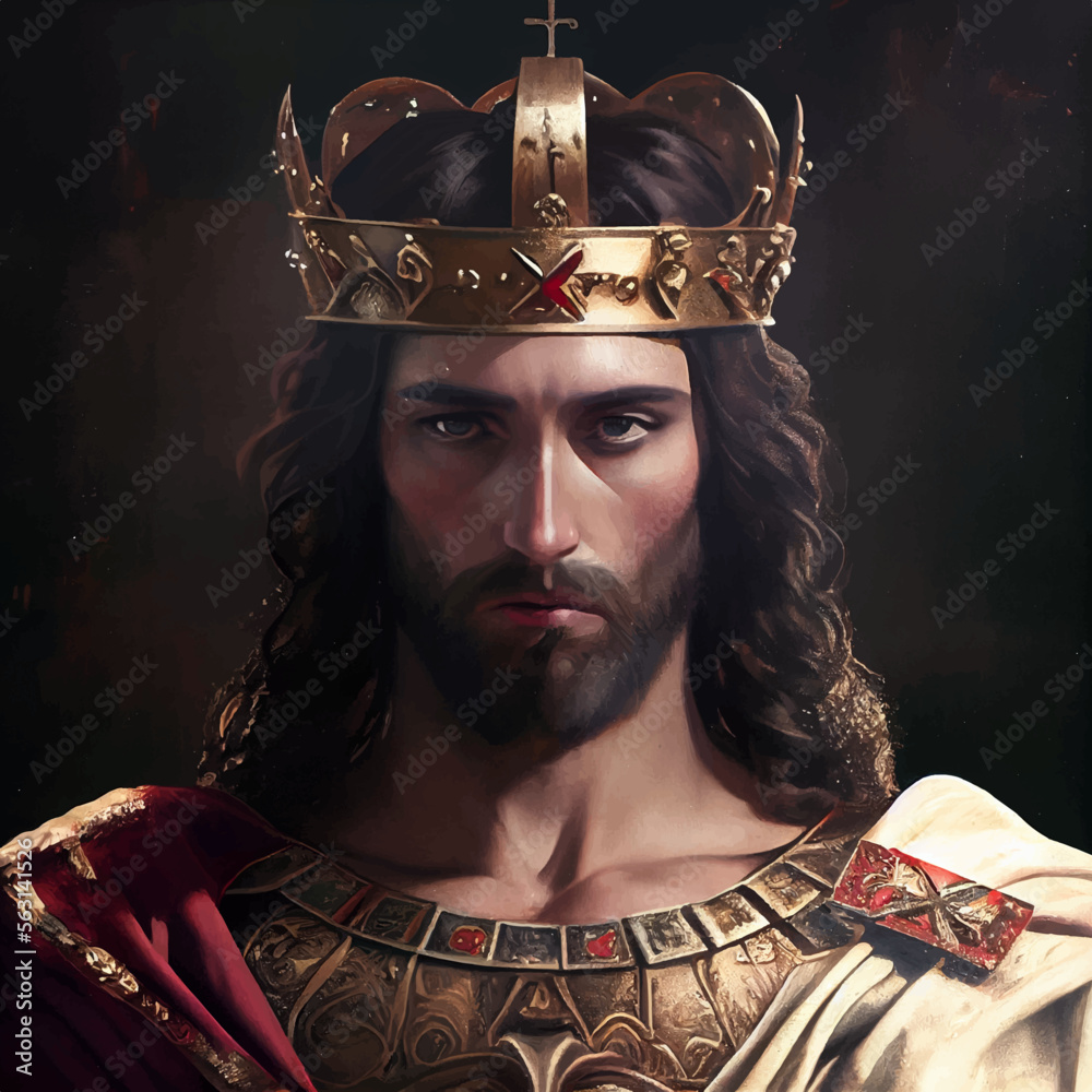 Jesus Christ, king of kings, illustration Stock Vector | Adobe Stock