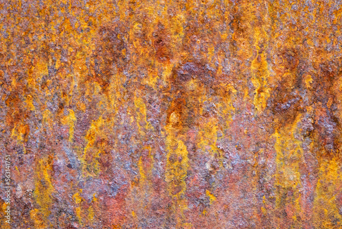 Close-up of vibrant rusty metal panel