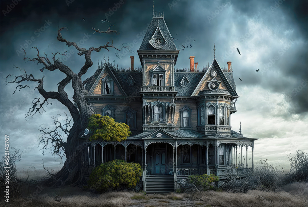 haunted house in the woods - Generative AI haunted house in the woods - Generative AI