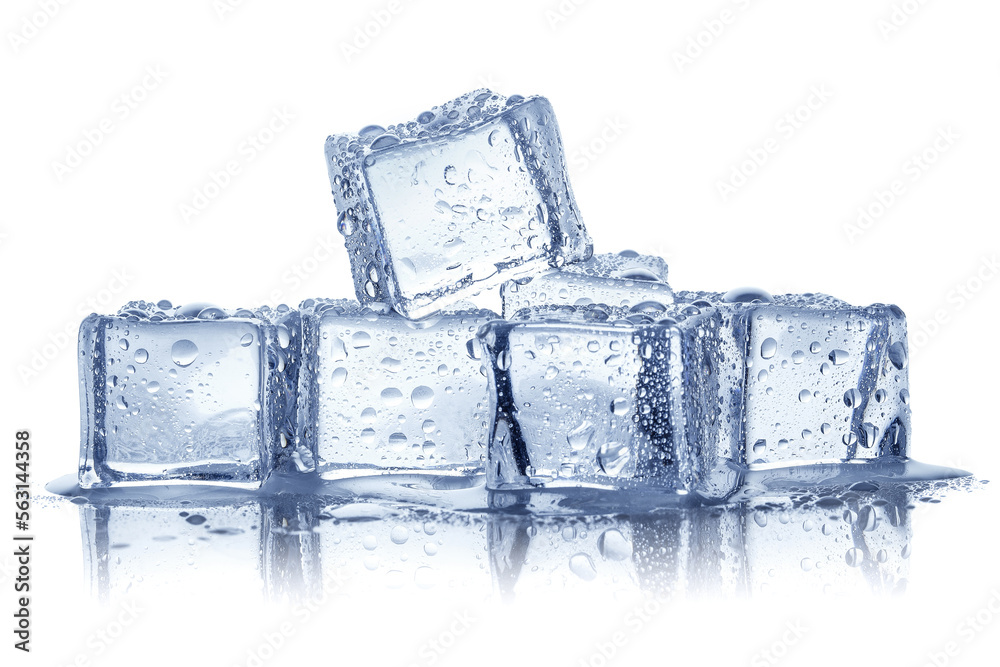Ice cubes, isolated on white background Ice cubes, isolated on white background