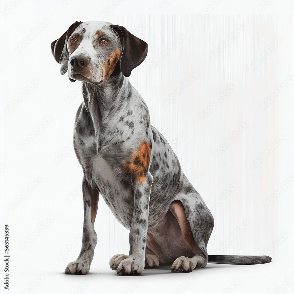 Catahoula Leopard full body image with white background ultra realistic



