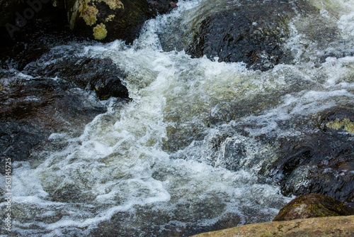 Rushing water at Temple Brook Conservation Area in Monson, Massachusetts.