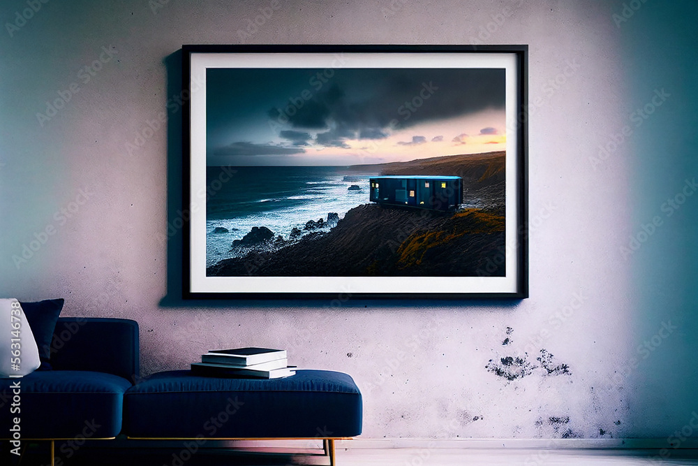 Fototapeta premium Framed Photo of Shipping Container Home - Generative Ai