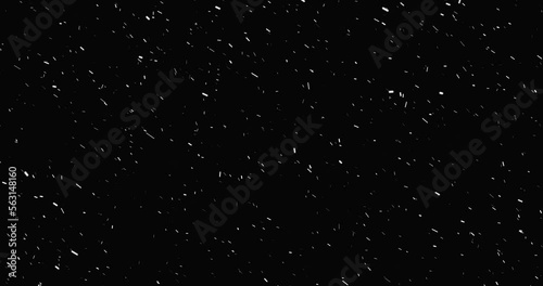 Large and small snowflakes. Isolated falling snow, Alpha, Ethereal, Intense, Storm, 4k, looped animation