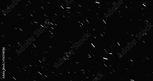  Loopable motion with falling snow isolated on black background in 4K