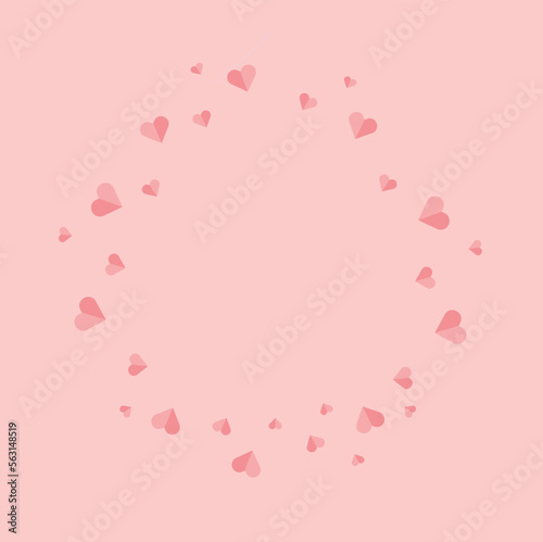 Background coral with pink paper hearts posed in a circle. Template © Micaela