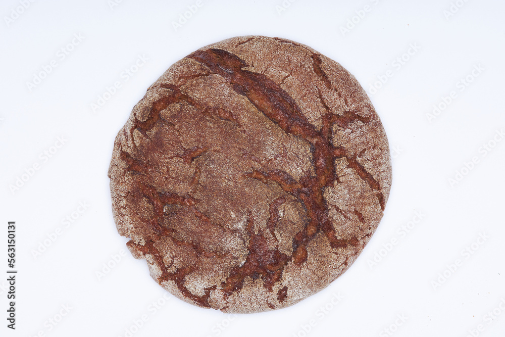 bread top view of the isolate on a white background.