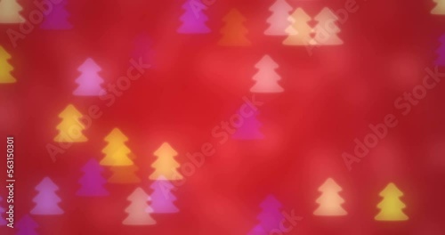 Abstract Red Christmas Tree Bokeh 4k Seamless Motion