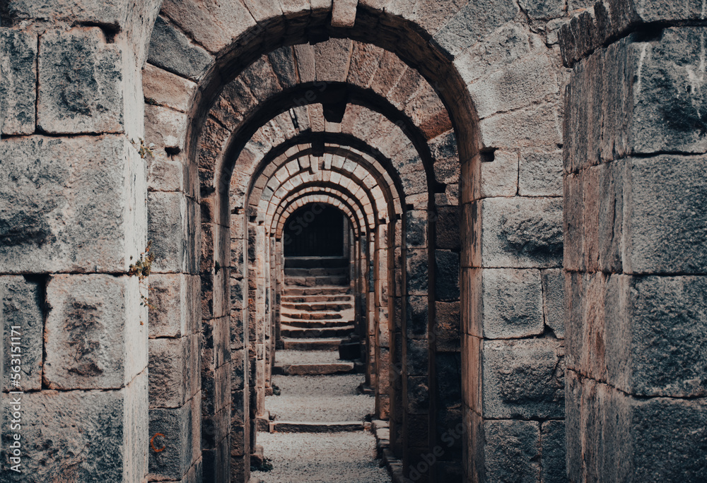 Obraz premium Pergamon, Turkey - a well preserved site from ancient Greek and Roman period, Pergamon is a Unesco World Heritage. Here in particular a glimpse of the archeological area