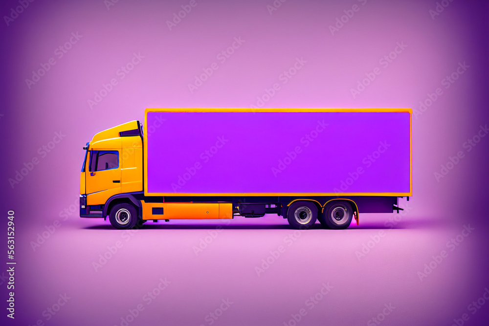 Container LKW isoliert mit Platzhalter - Generative Ai Container LKW isoliert mit Platzhalter - Generative Ai