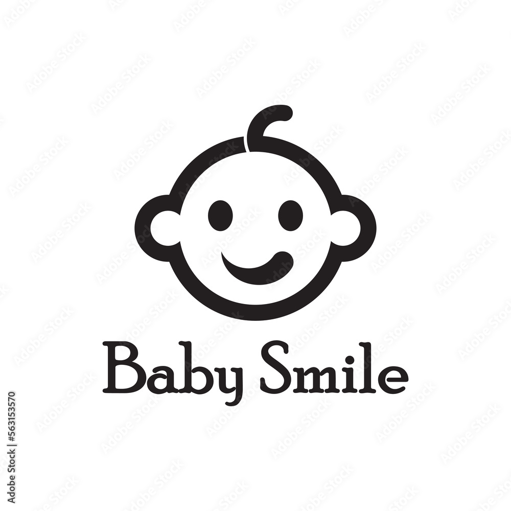 Cute Happy Baby Face Smile Logo Template Cute Happy Baby Face Smile Logo Template