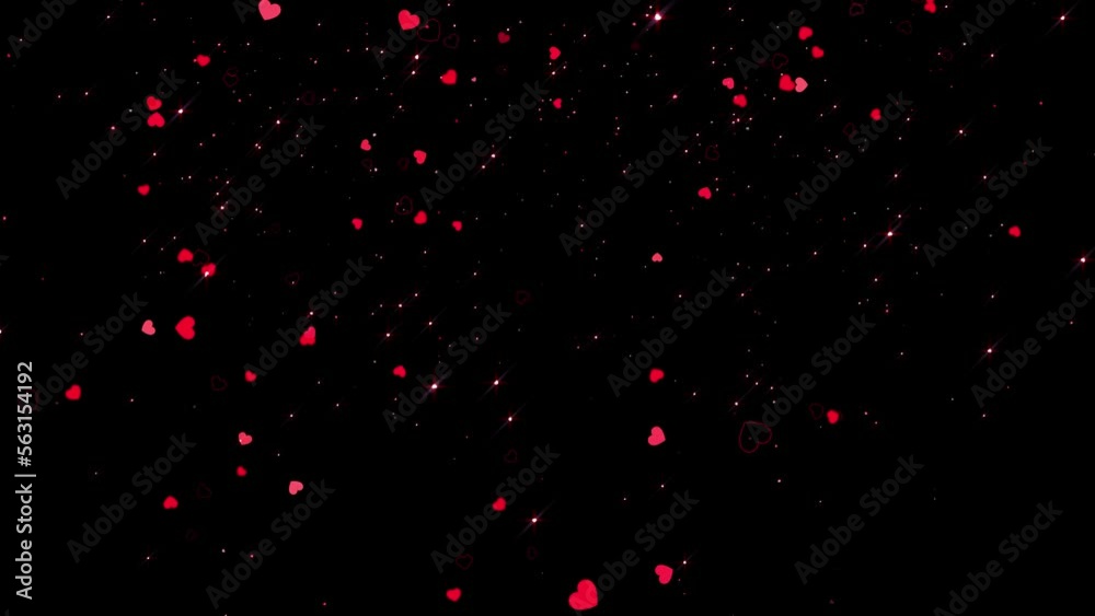 valentine's day and love romantic loop background video, 4k loop animation, red shiny and glowing hearts falling on dark background valentine's day and love romantic loop background video, 4k loop animation, red shiny and glowing hearts falling on dark background