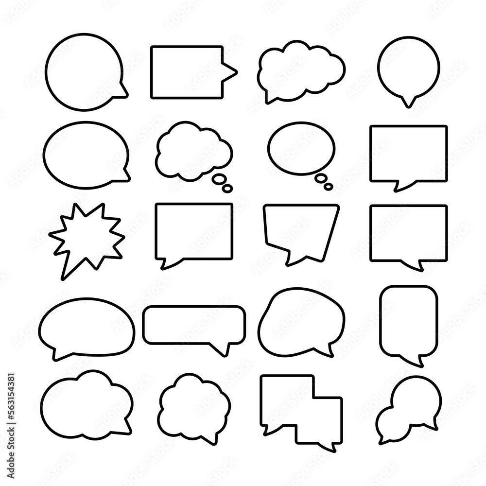 Talking bubble style of thinking sign symbol vector illustration on white background. Web chatting box and message dialogue design.