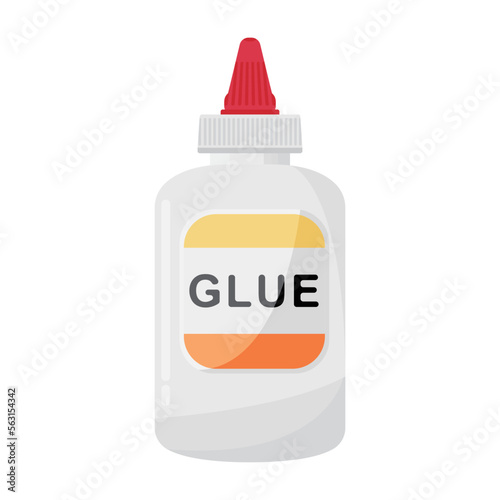 Glue vector illustration on white background. Glue can stick to paper or handicraft and other items. School or office supplies and stationery.