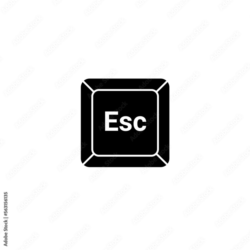 Esc button key vector icon. Escape keyboard logo computer cartoon illustration sign. Esc design