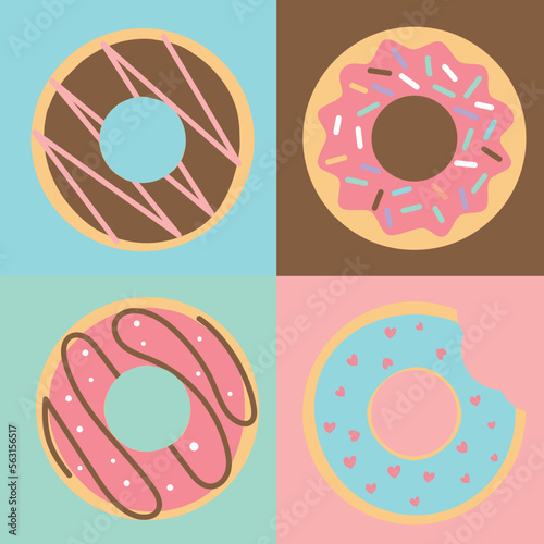set of donuts, food, bakery