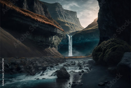 "Splendor in Motion: The Dynamic Waterfall"